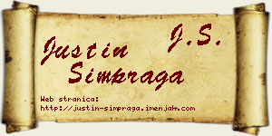 Justin Šimpraga vizit kartica